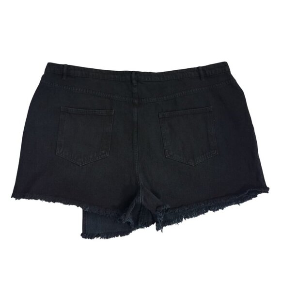Asymmetrical Black Denim Skort With Frayed Hem & Pockets By Highway Jeans 24. - Picture 2 of 8